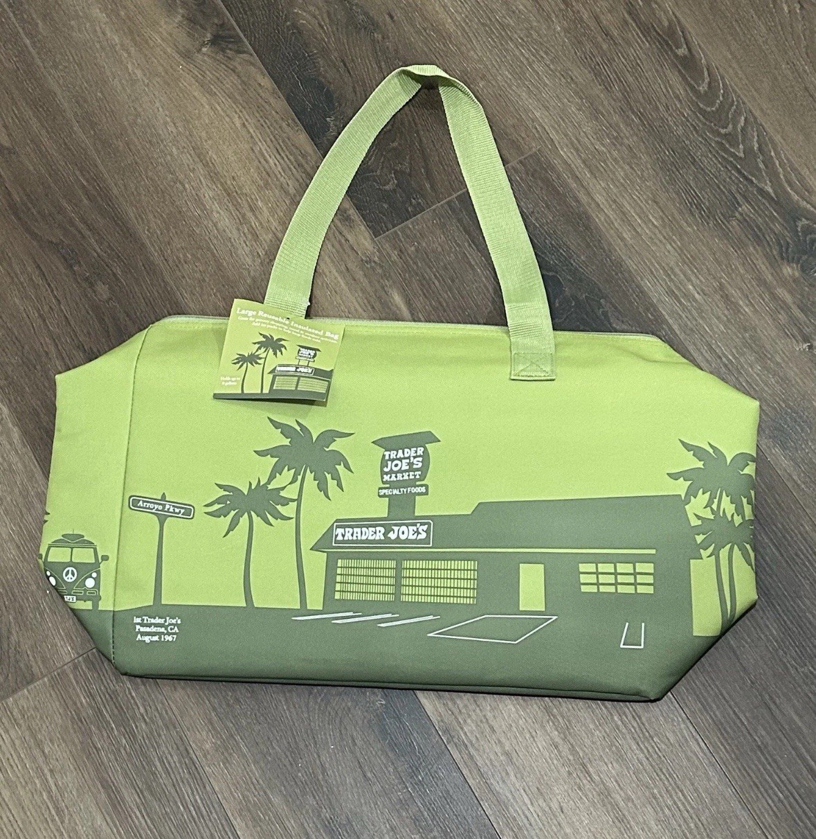 Trader Joe’s 8 Gallons Reusable New Bag Cooler Large Insulated Tote Olive Green