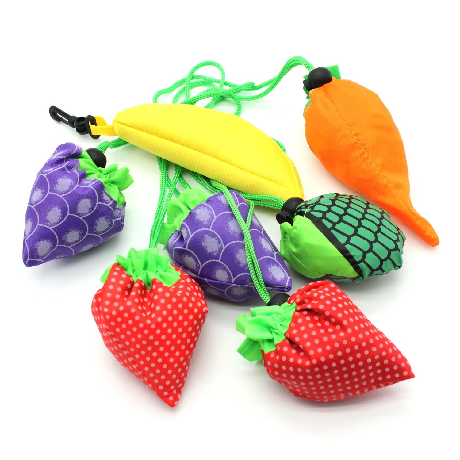 10PCS Fruits Reusable Grocery Shopping Tote Bags Folding Pouch Storage Conven…