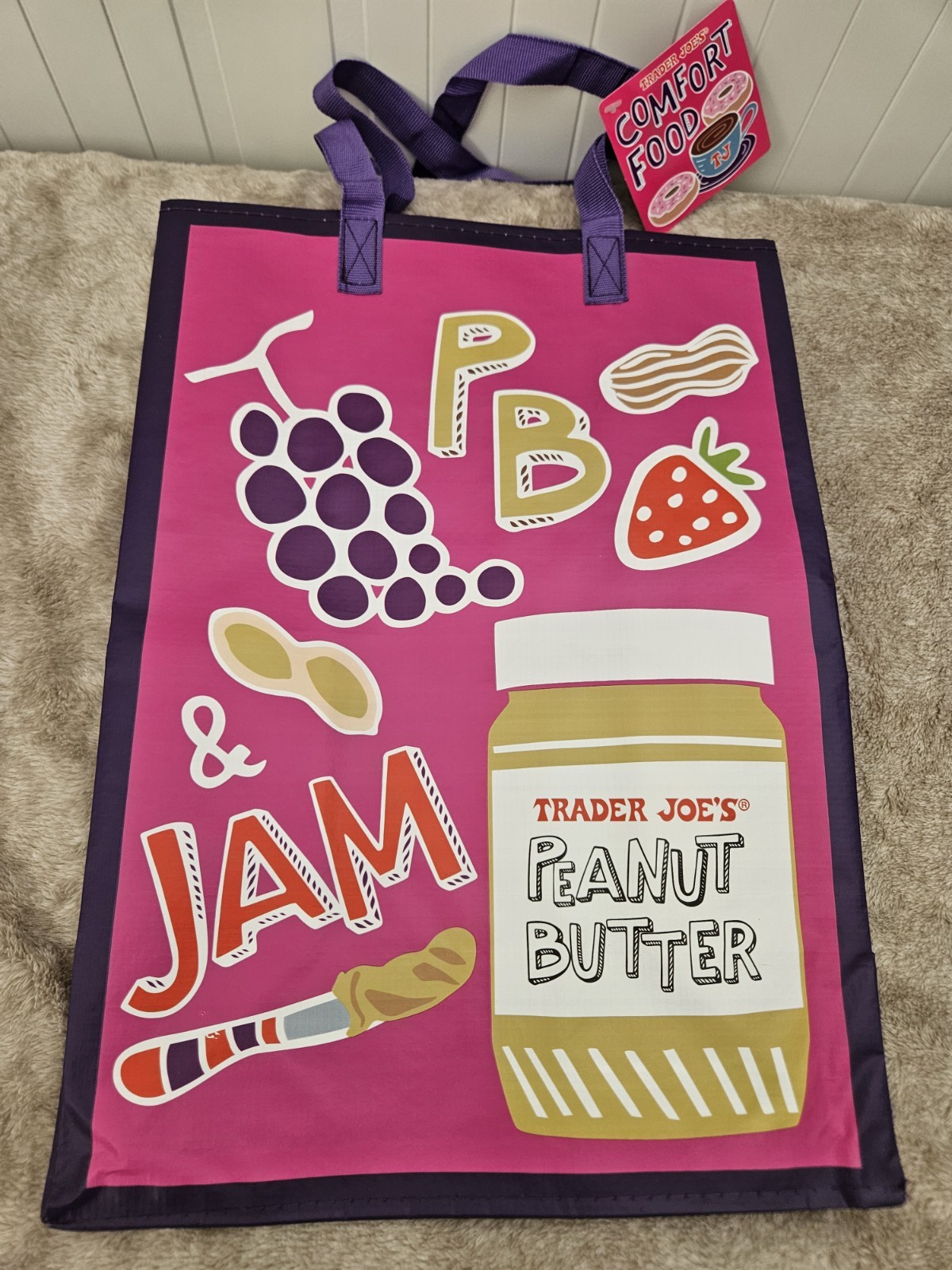 Trader Joe’s Comfort Food 100% Reusable Polypropylene Grocery Bag NWT *Read