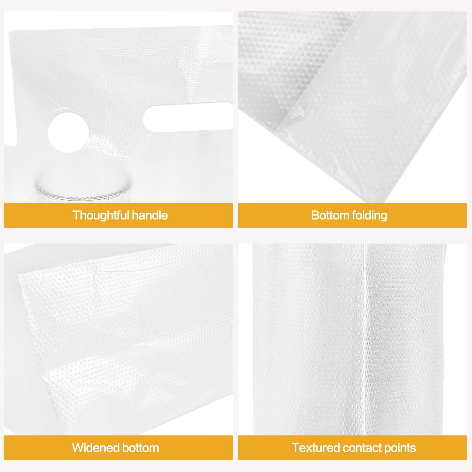 Cheardia 250 Pack Handle Drinking Poly Bags, Portable 2 Cup Medium, Clear