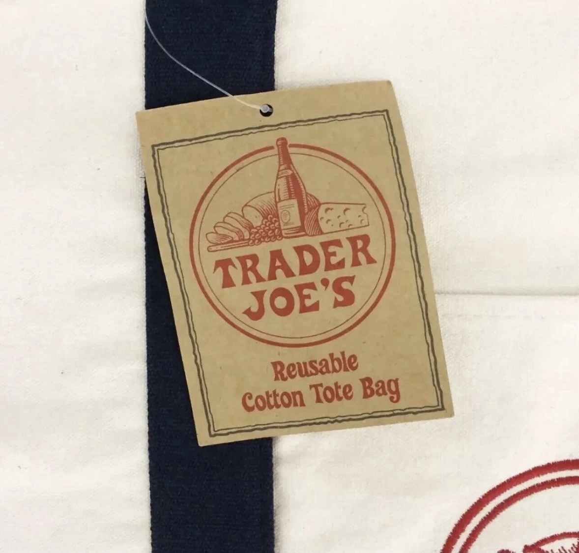 Trader Joe’s Bag Canvas Reusable Heavy Cotton Basic Style Shopping Navy Large