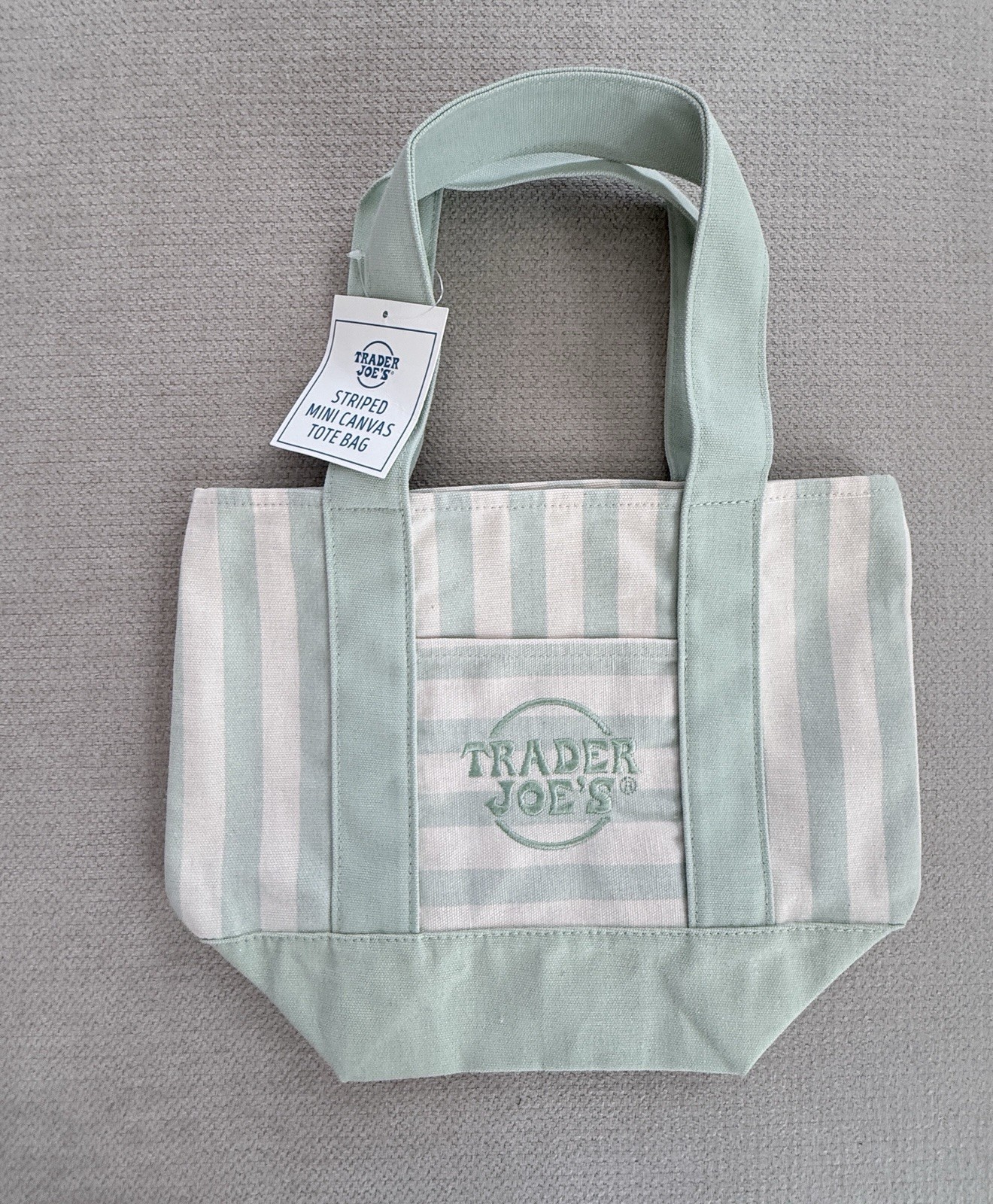 Trader Joe’s Striped Mini Canvas Tote Bag 4-Pack Multicolor 10x10x6 in