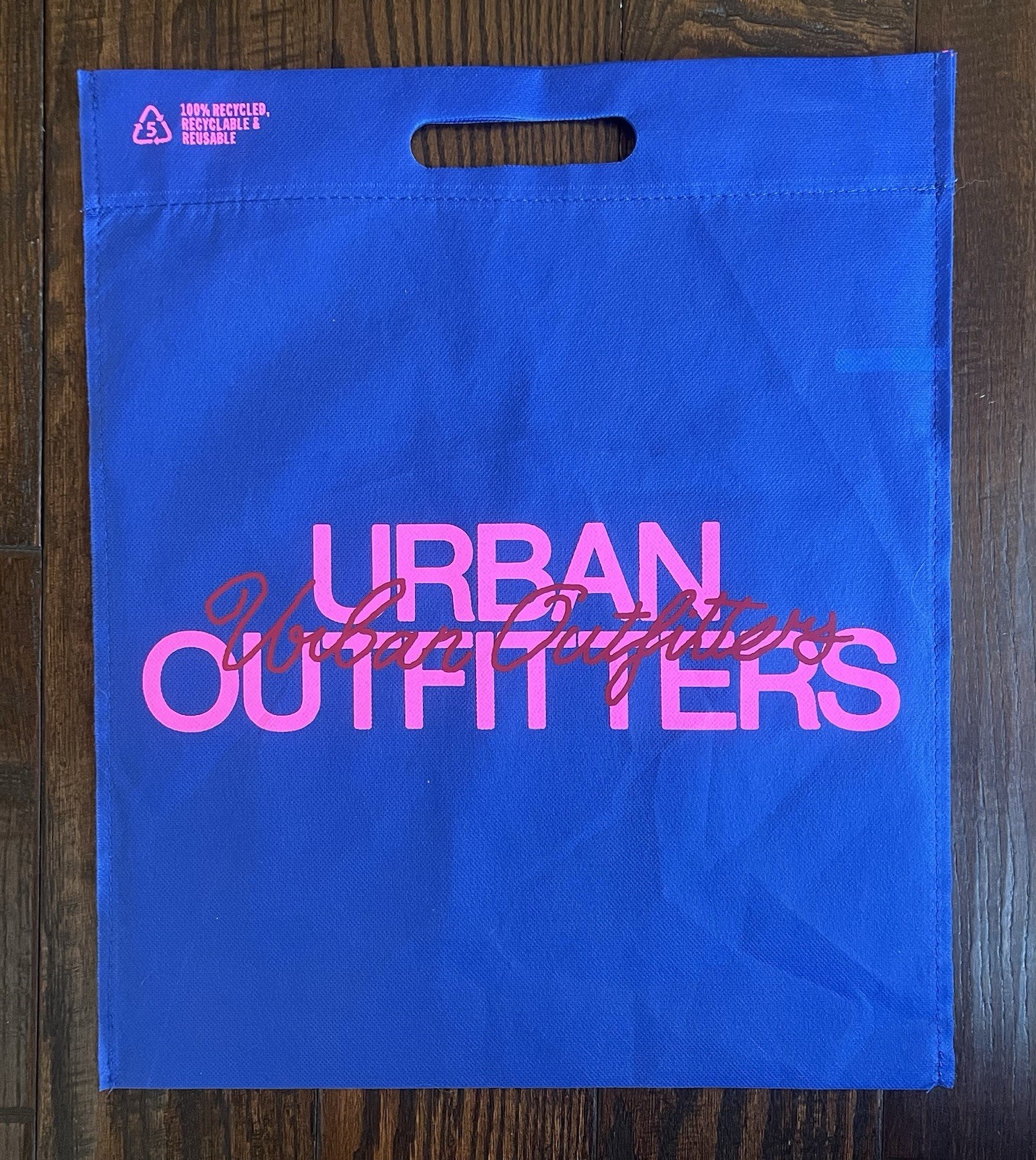 2 URBAN OUTFITTERS REUSABLE SHOPPING BAG TOTE Blue 17.5″ x 14″