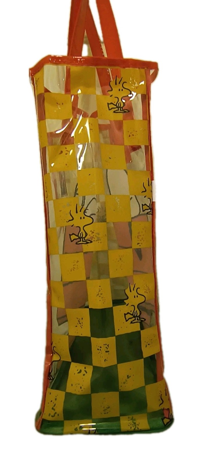 Peanuts SNOOPY & WOODSTOCK XL TRANSPARENT Reusable Tote/Shopping/Gift Bag🆓Ship!
