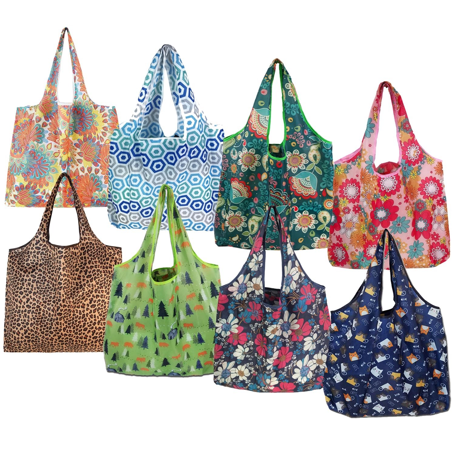Reusable Grocery Bags-Foldable Machine Washable Reusable Shopping Bags-Bulk C…