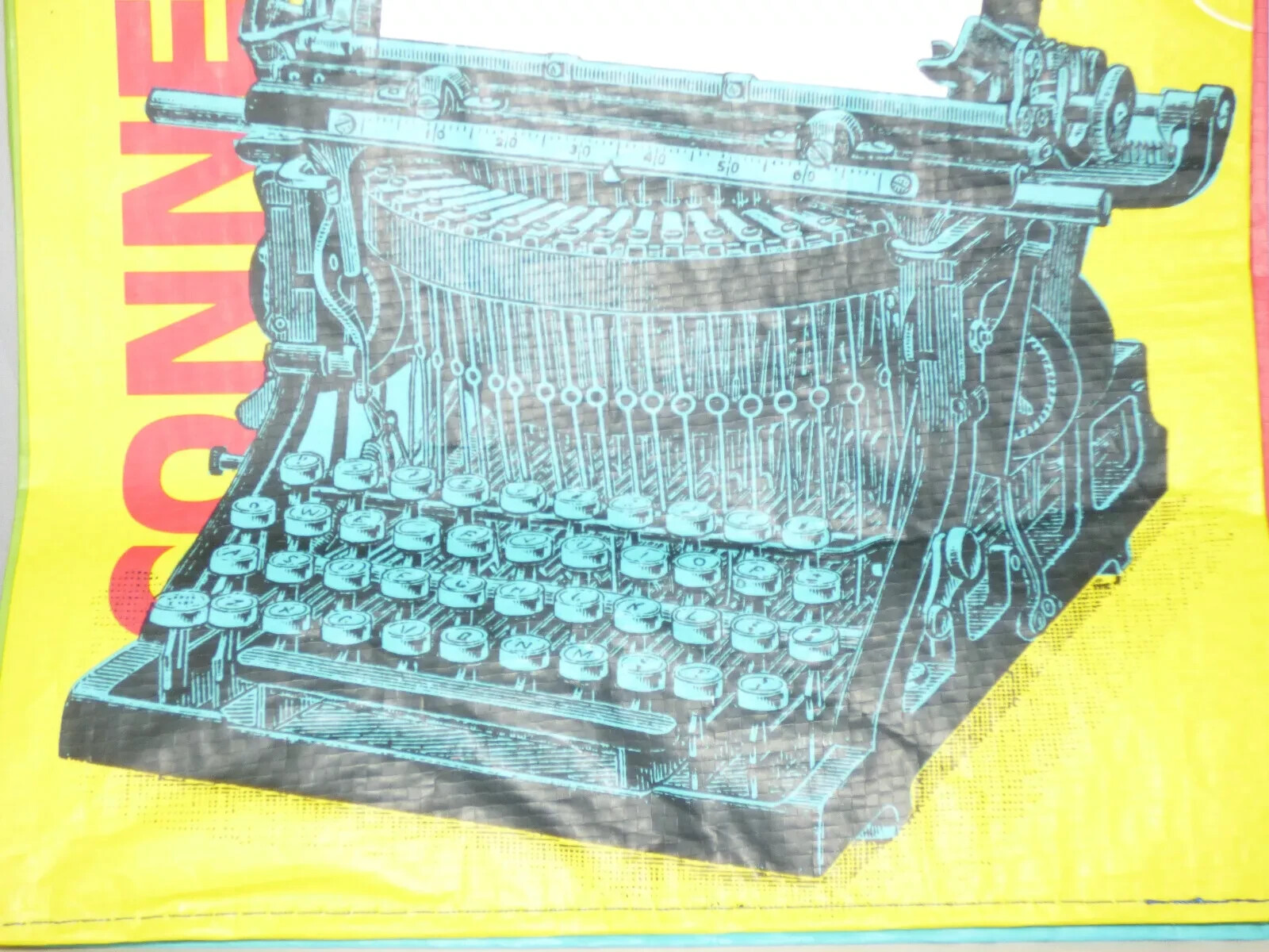 Trader Joe’s Connecticut Tote Bag Eco Reusable Shopper USA Typewriter Hamburger
