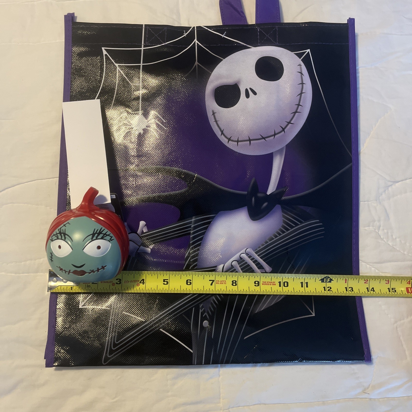 JACK SKELLINGTON SALLY Mini Blow Mold + Reusable Black Shopping Gift Bag Handle