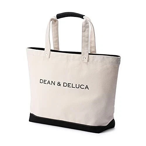 DEAN & DELUCA Black Natural Canvas Tote Bag