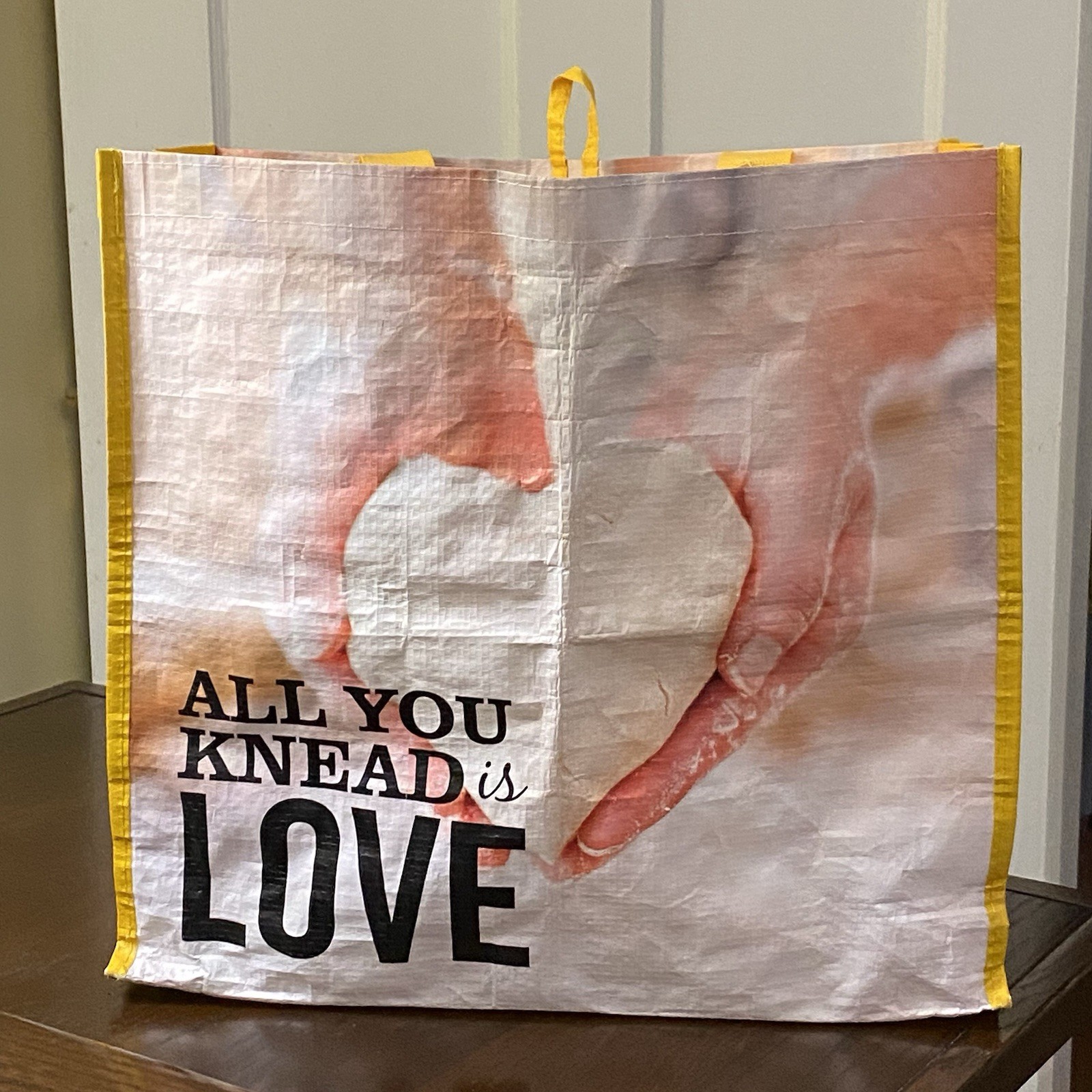 Giant Reusable Everyday Shopping Bag Tote ~ All You Knead is Love ~ Earthwise