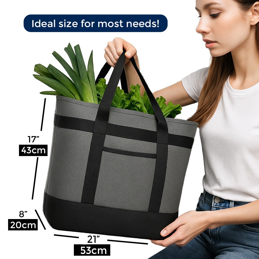 Cooler Bag – Large Insulated Tote for Hot Cold Lunch Food, Snacks, Wine, Beer