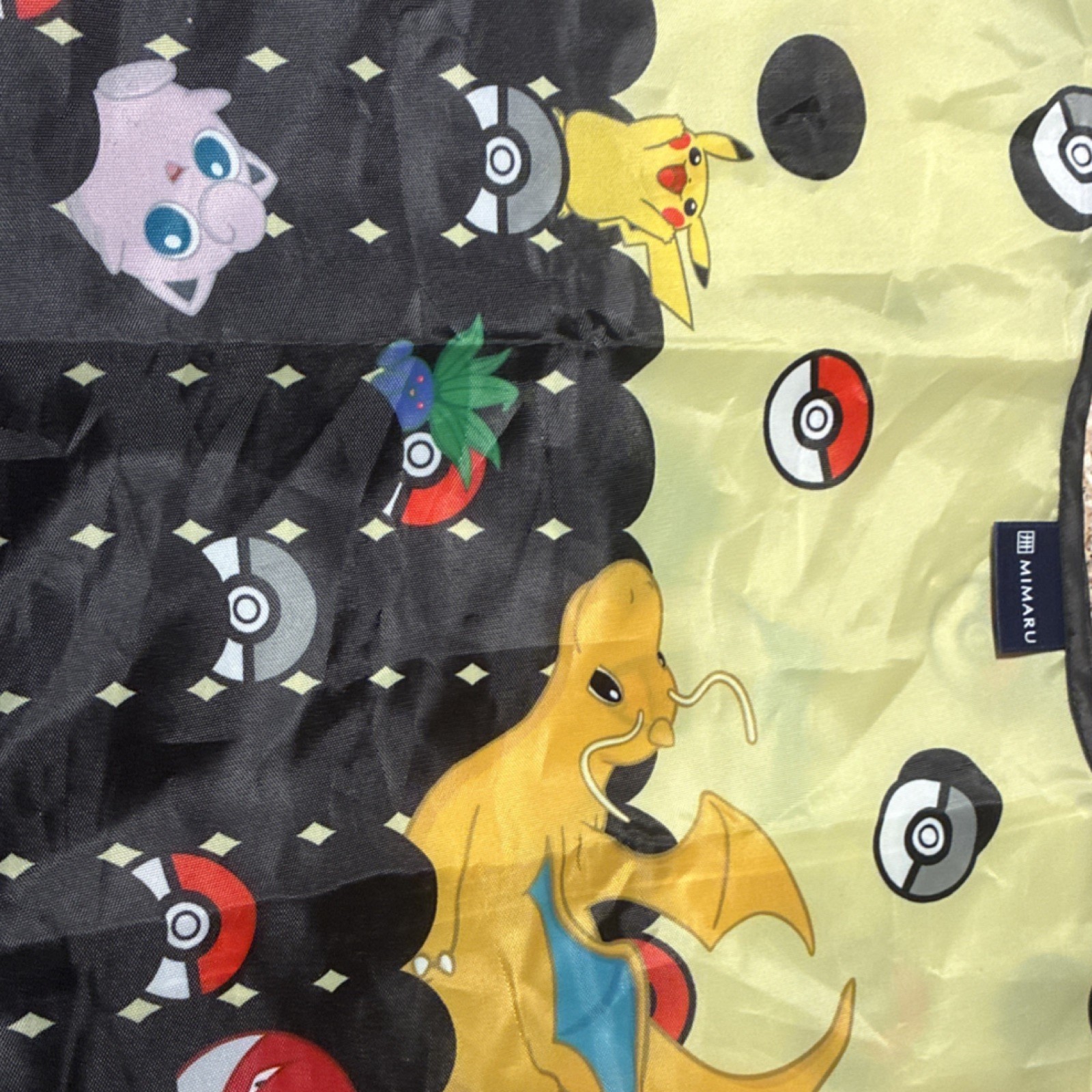MIMARU Pokémon Foldable Shopping Bag Polyester Yellow Black Cartoon