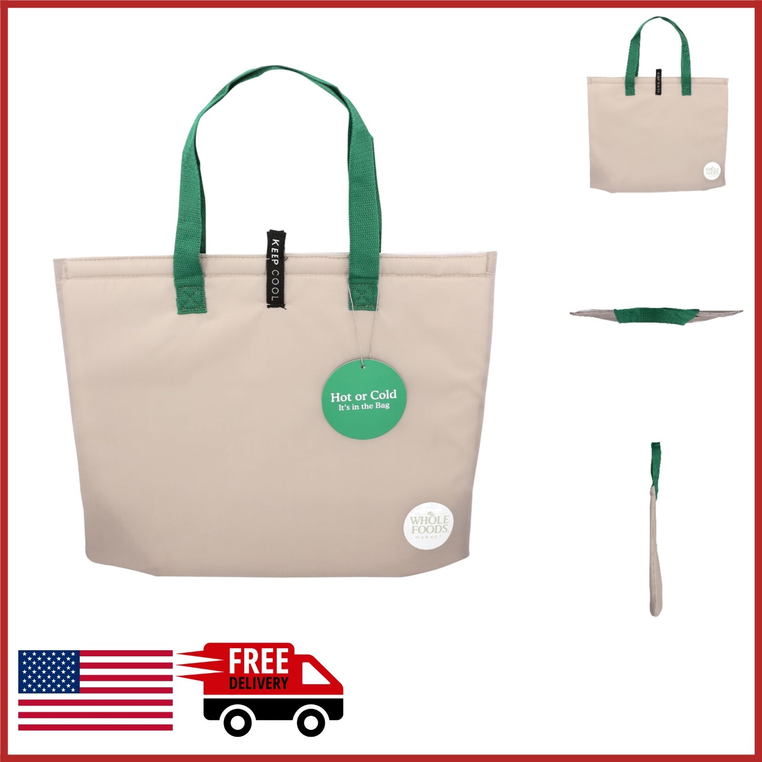 Compact Thermal Shopping Bag 4 Gallon Capacity for Cold or Hot Items