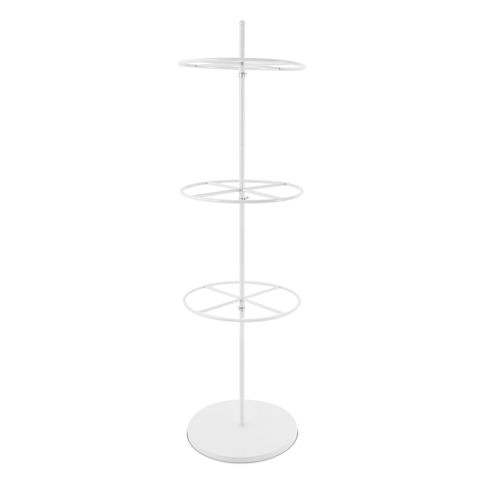 3 Tier Rotatable Round Display Round Clothing Rack Metal Clothes Hanging Rack