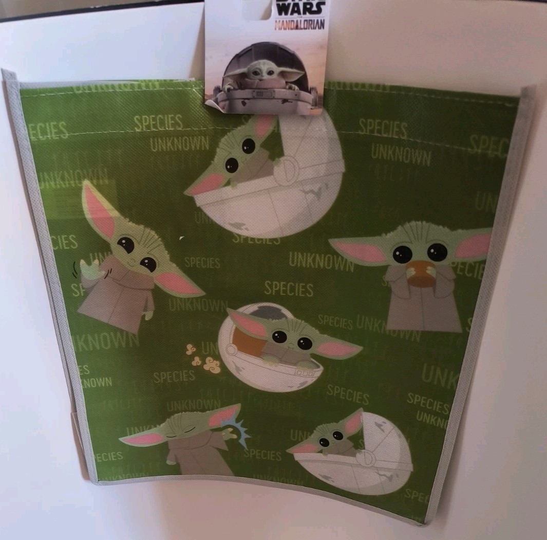 STAR WARS Disney THE MANDALORIAN Baby Yoda Reusable Shopping Gift Bag 🆕🆓 ship!