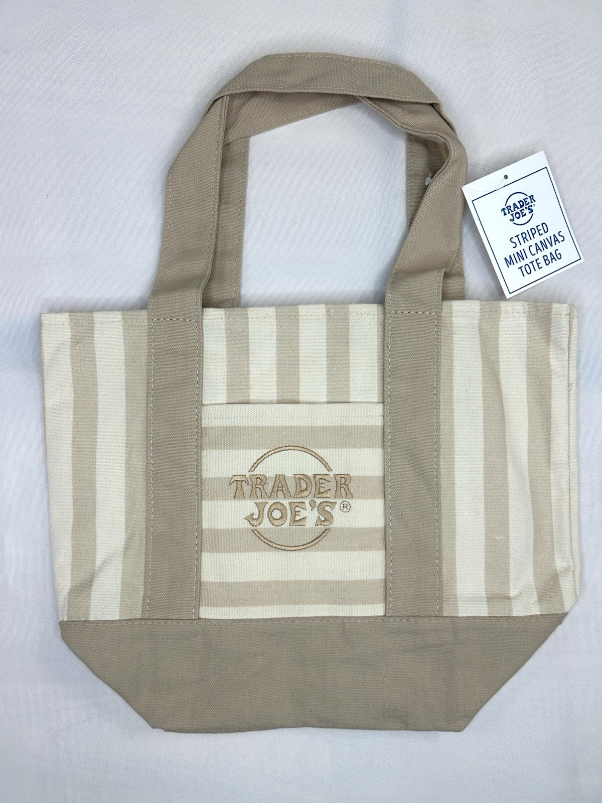 Trader Joe’s Striped Mini Canvas Tote Bags Set of 4 Limited Edition 2026 New