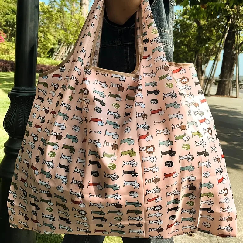 2 X Tote Bag, Portable Lightweight Shoulder Bag For Shopping, Grocery Bags
