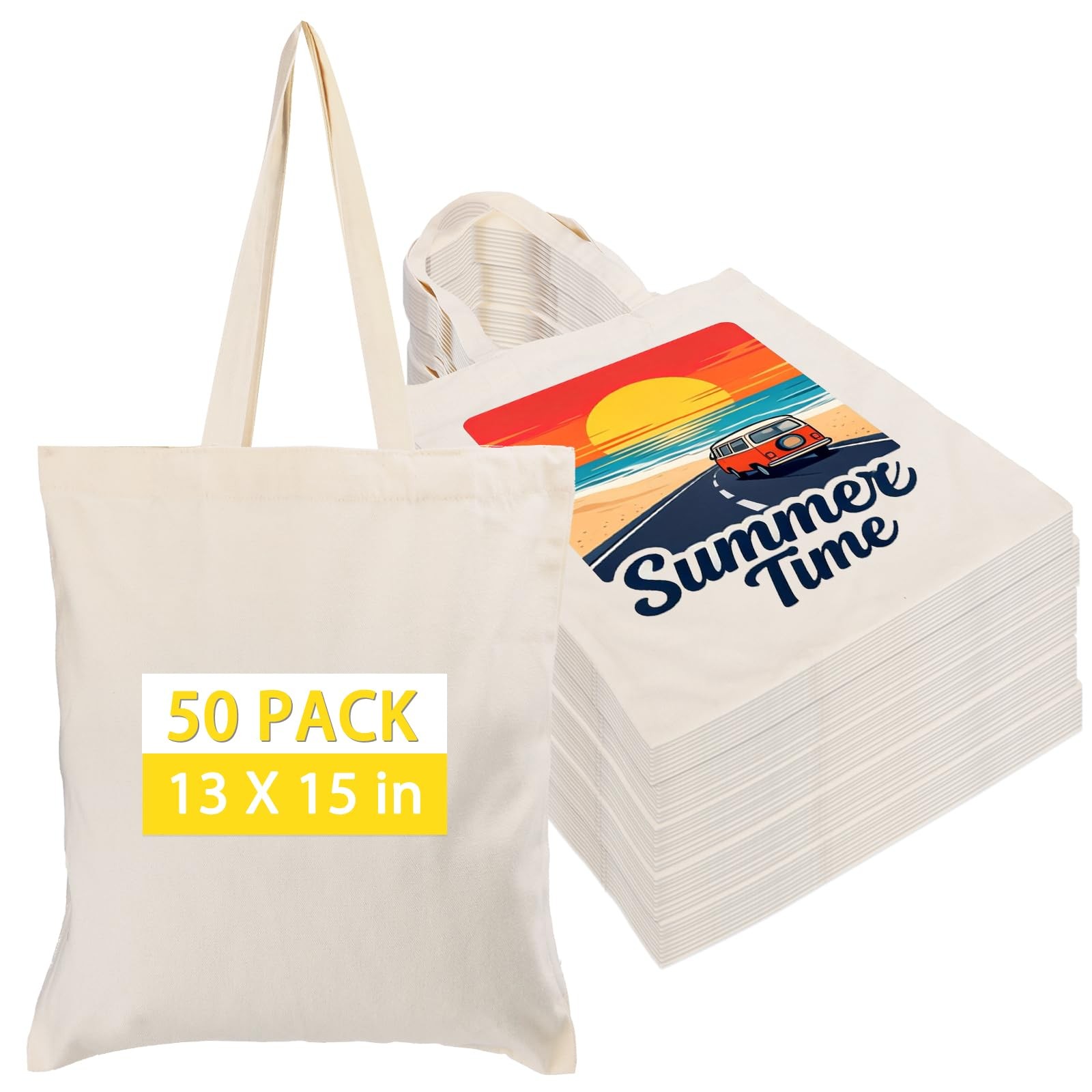 Canvas Tote Bag Bulk for DIY Projects, 13×15 Inches Tote Bags for Sublimation…