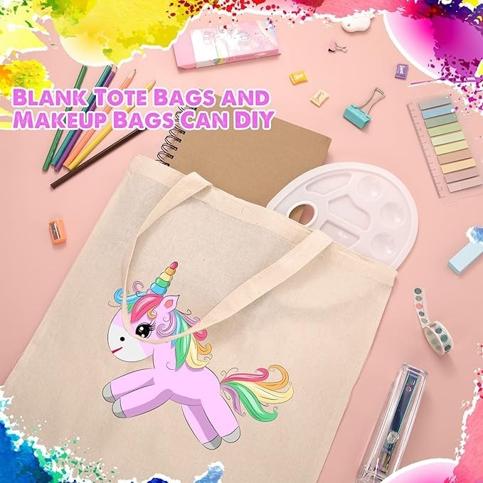 20 Pcs Canvas Tote Bags 15 x 16 Inch Blank Natural Cotton Tote Bags Bulk Reus…