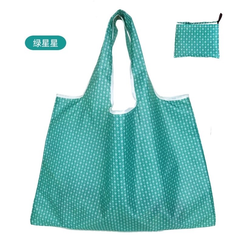 3 pc print waterproof 210D big grocery bag reusable strong foldable nylon bag