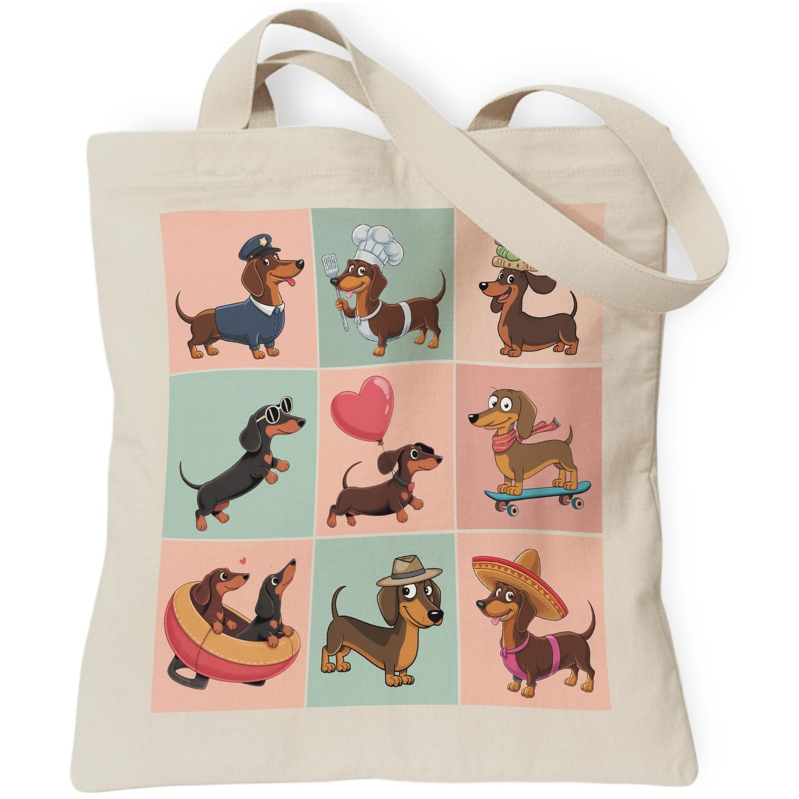 Dachshund Gifts for Women Tote Bag, Dachshund Dog Lover Reusable Canvas Bag f…