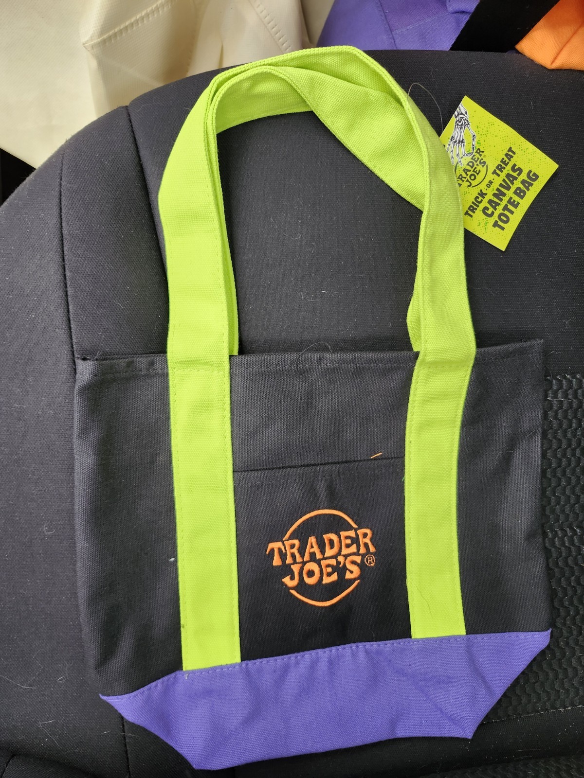Trader Joe’s Trick Or Treat Canvas Tote Bag – Multi-Color Halloween New 2025