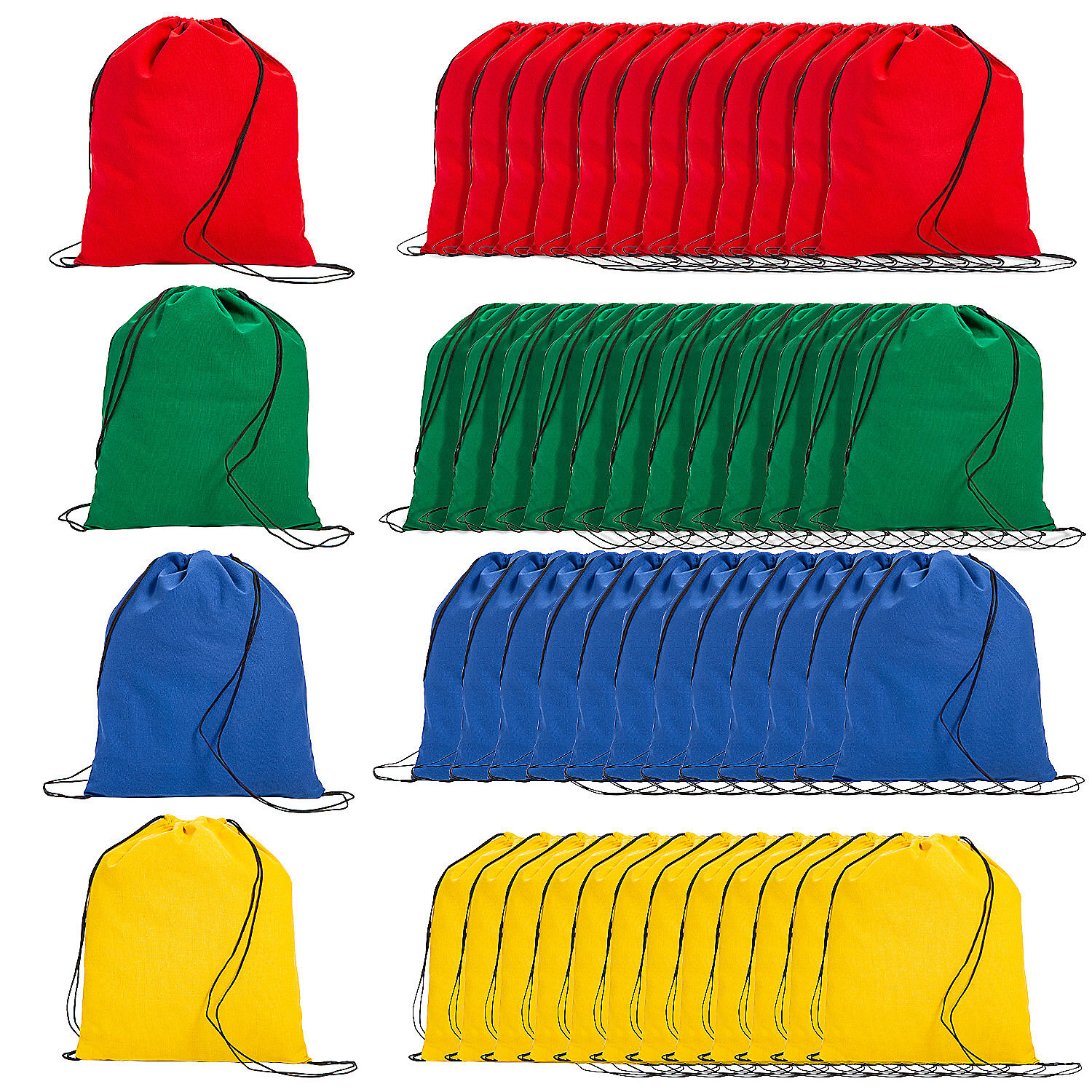 Bright Canvas Drawstring Bags Large Bulk 72 Pc