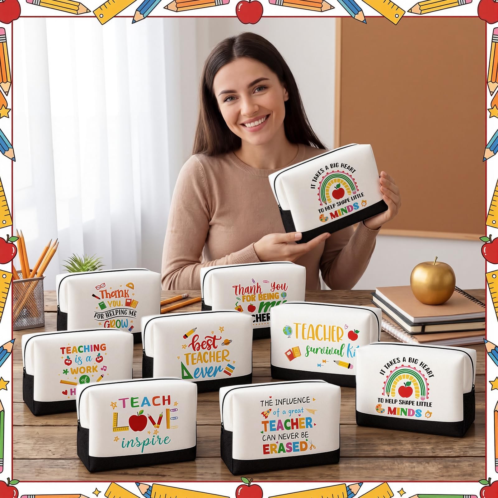Kacctyen 8 pcs Teacher Appreciation Gift 7.5 x 4.7 x 3 inches, multicolor
