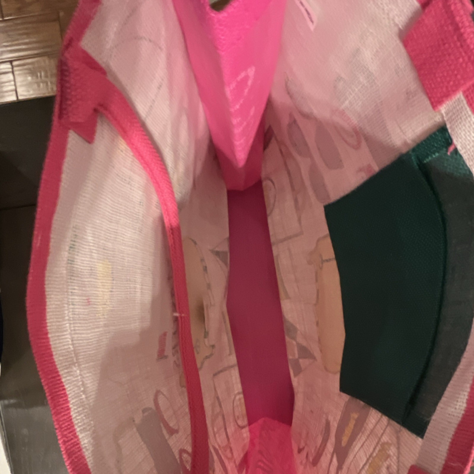 2026 Masters Jute Bag – Foldable Reusable Shopping Bag Canvas Pink Pattern