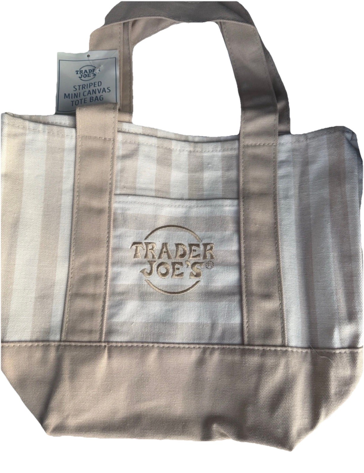 Trader Joe’s Mini Pastel Stripe Canvas Tote Bag Limited Edition Set Of 4 In Hand