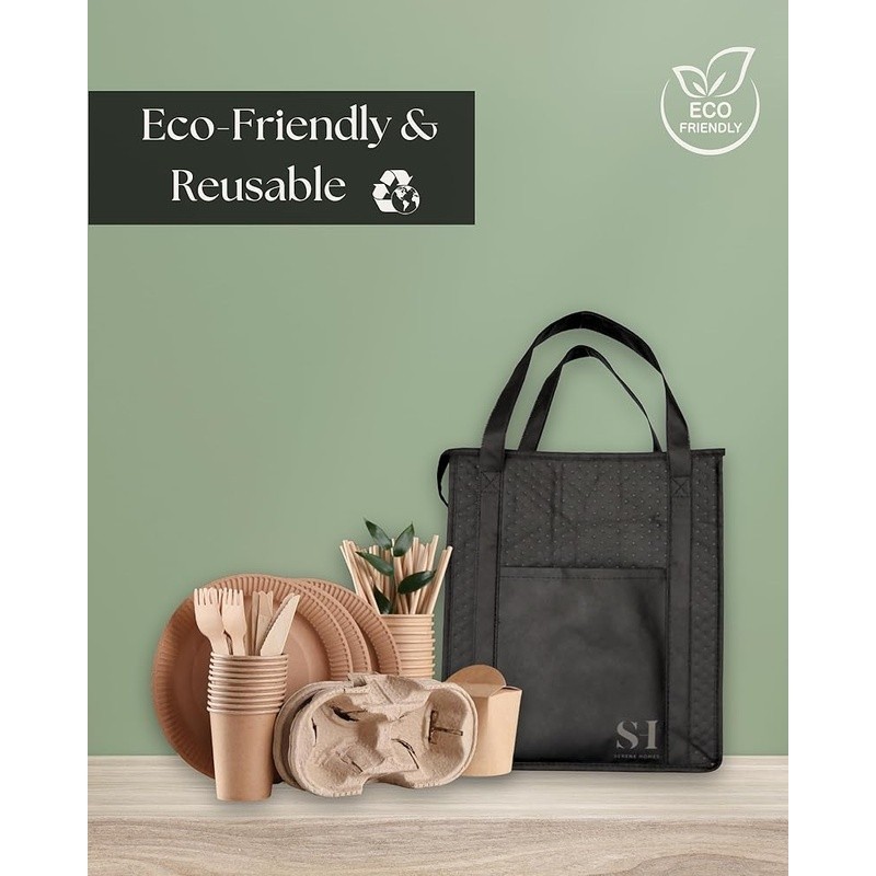 Insulated Reusable Grocery Bags 4 Pack Durable Foldable Thermal Coolers New