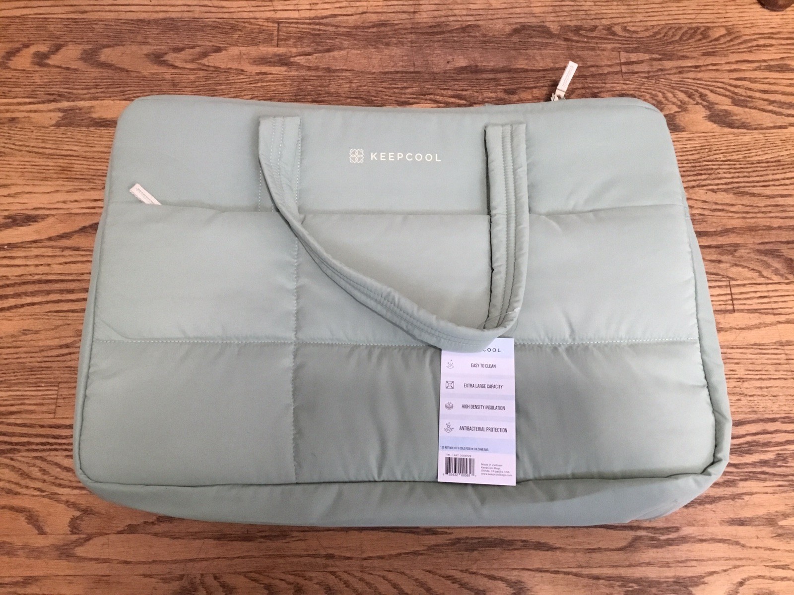 Keep Cool Costco Insulated Shopping Bag 24 X 17 X7 Inch Sea Green Front Pocket