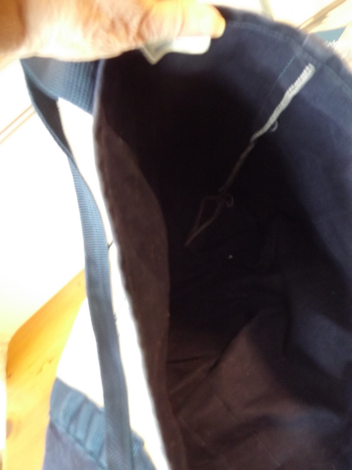 vtg Bag Works CANVAS COTTON XL reusable TOTE Annapolis Quilt Guild navy blue
