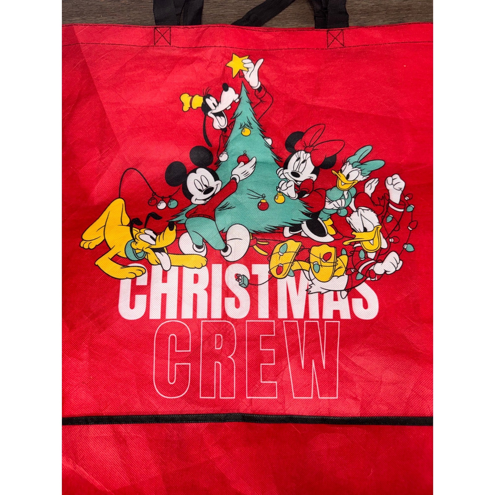 Disney Mickey Minnie Pluto Donald Daisy Christmas Crew Reusable Tote Bag