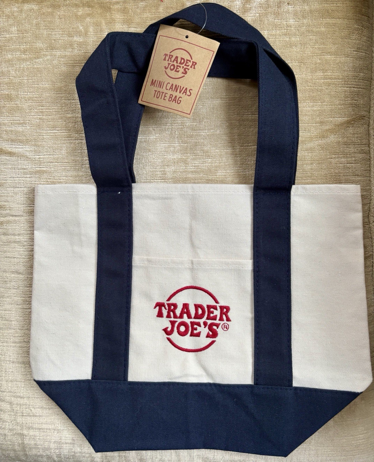 Trader Joe’s Mini Canvas Tote Bag – Set Of 4 Red Blue Green Yellow NEW WITH TAGS