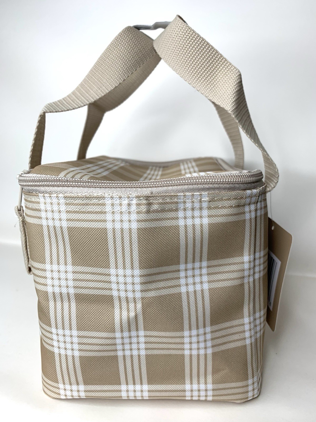Foodland Hawaii Palaka Mini Cooler Lunch Bag – Tan / Beige Insulated Plaid