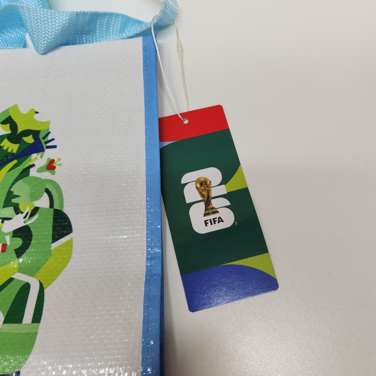 FIFA World Cup 2026 Reusable Large Tote Bag White Blue Multicolor Graphic