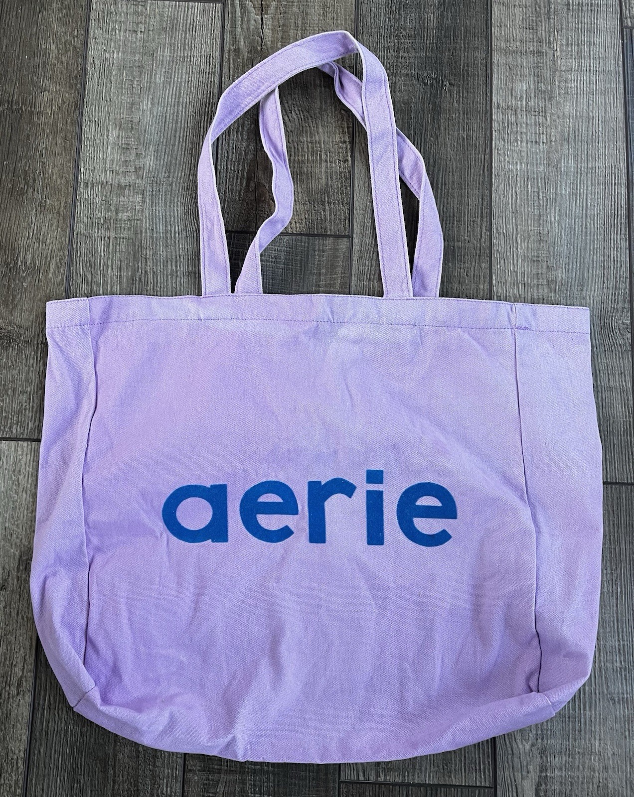 Aerie Canvas 100% Cotton Reusable Shopping Tote Bag Purple Lilac 19×16