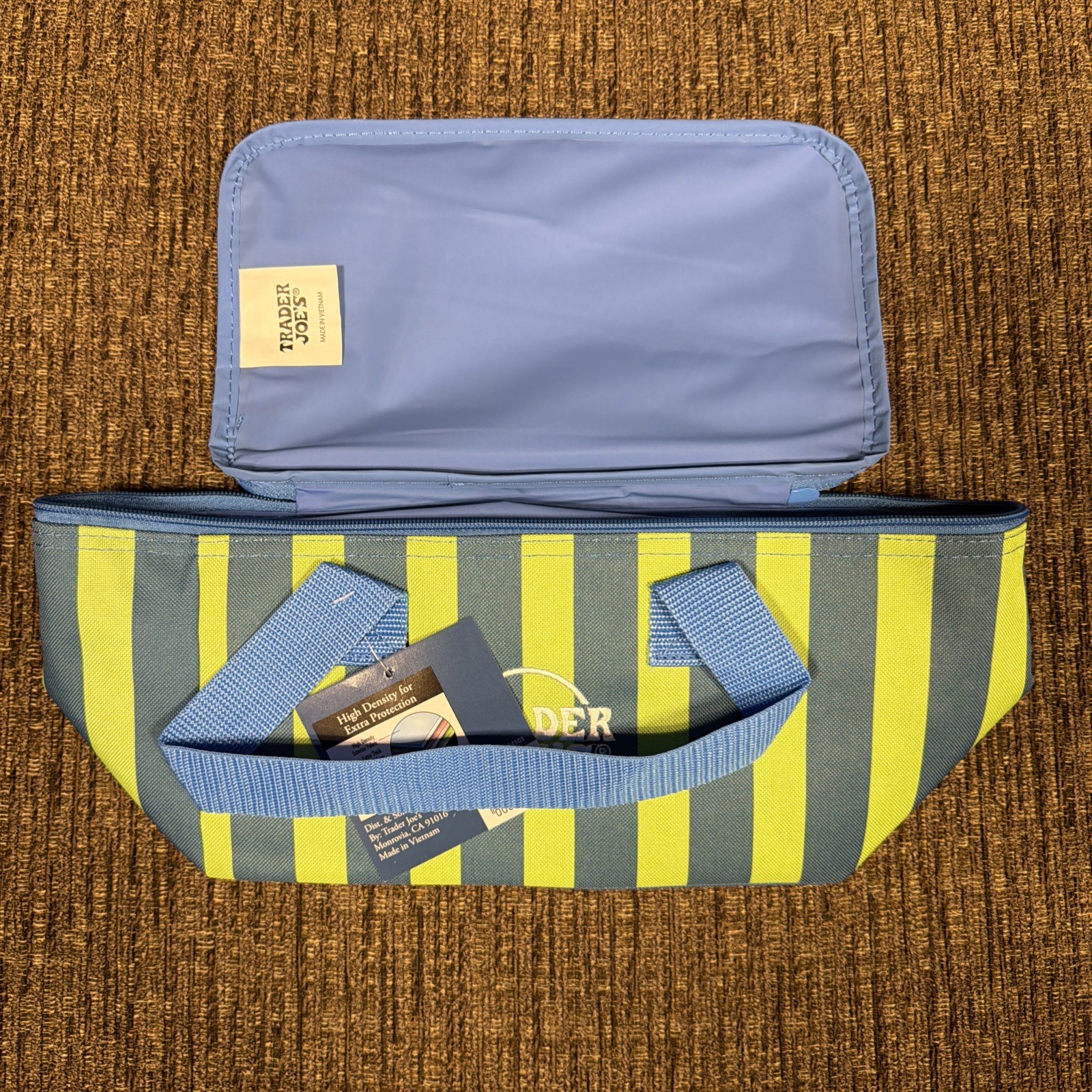 Trader Joe’s 2026 Mini Insulated Totes Summer Set of 3 BLUE STRIPE/GREEN/ORANGE
