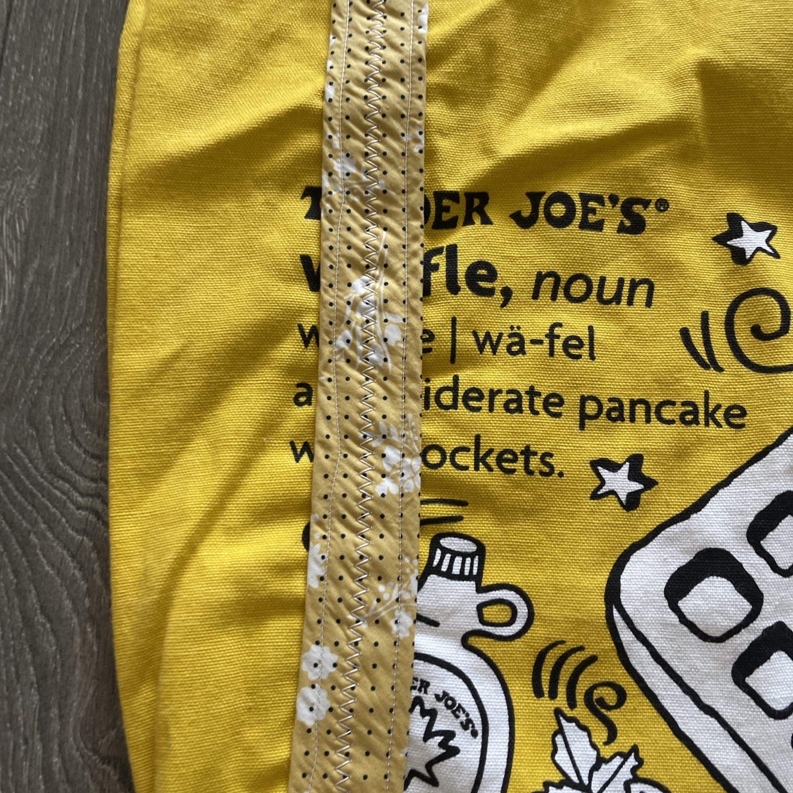 Trade Joes Tote Bag With Upcycled Tie Handles 19 1/2 X 13 1/5 X 4 1/2