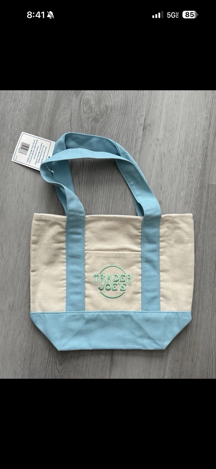 Trader Joe’s Mini Pastel Canvas Tote Bag Multicolor 13x6x10 in New