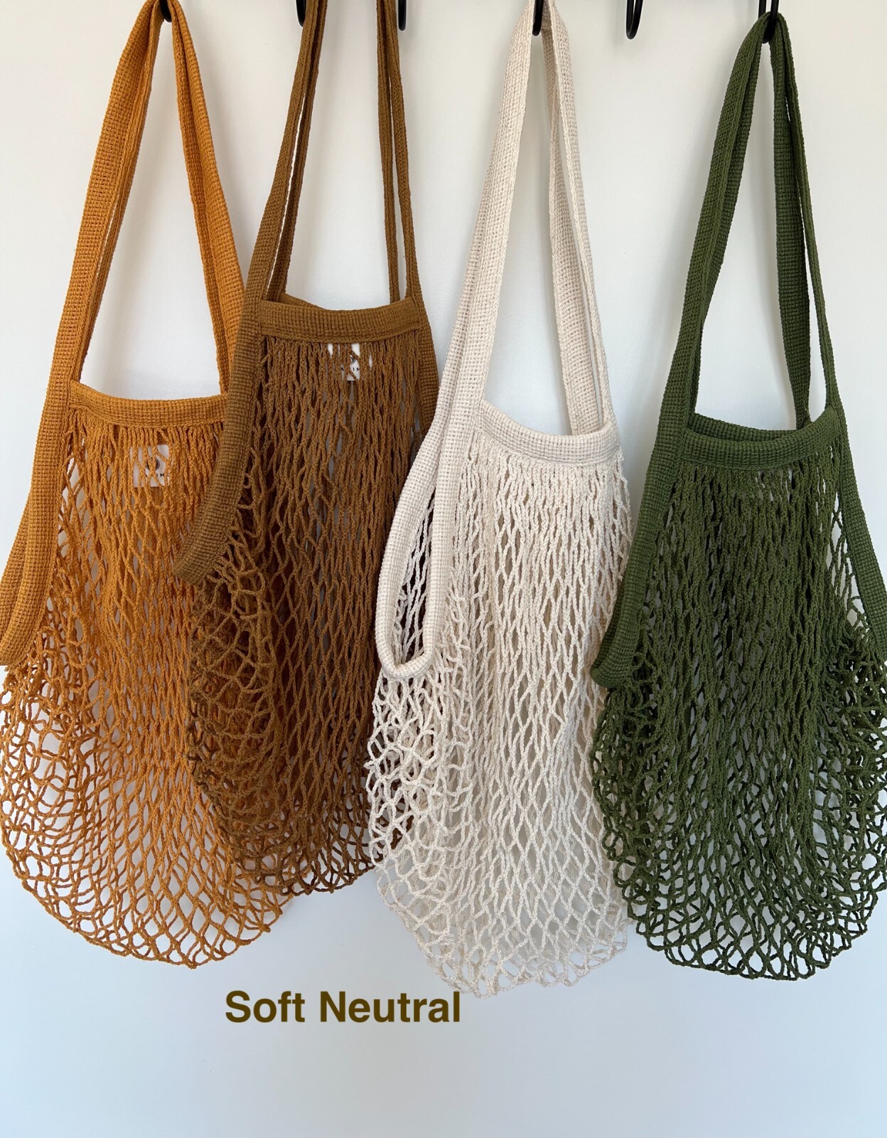 4 reusable cotton net market bags, farmers market Shopping Bag Eco Friendly new