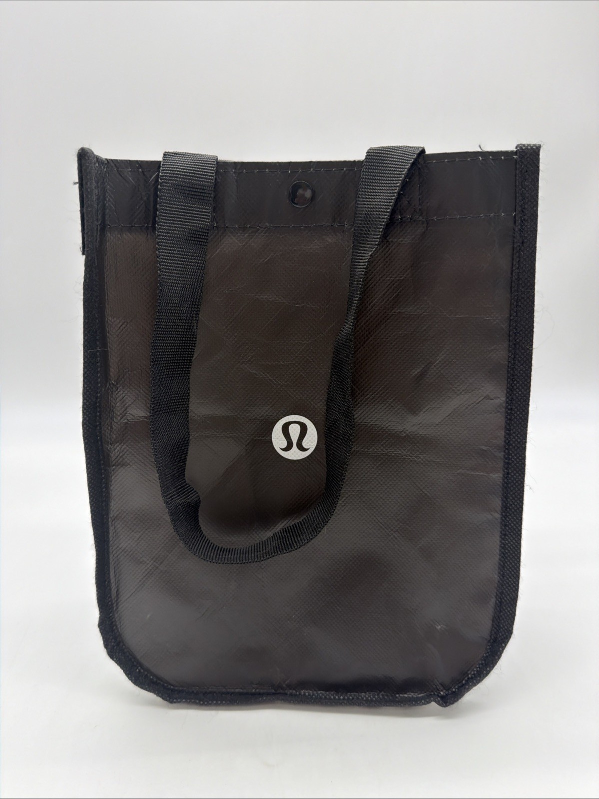 Lululemon Reusable Shopping Small Tote Bag Handle – Black & White Logo.