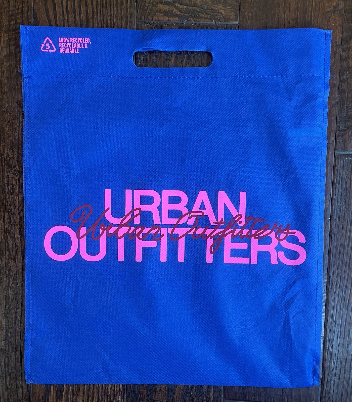 2 Urban Outfitters Blue Logo Graphic 100% Recycled Reusable Tote Bag Large