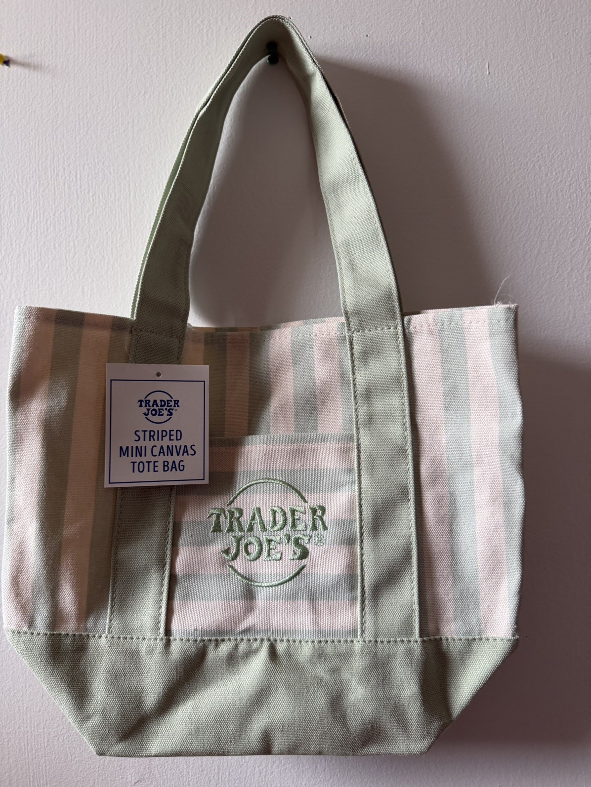 Trader Joe’s Striped Canvas Tote Bag, Multicolor Reusable Shopping Tote