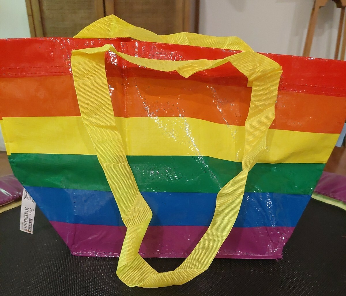 IKEA STORSTOMMA Rainbow Bag Small Shopping Storage Gay Pride LGBT LGBTQ +