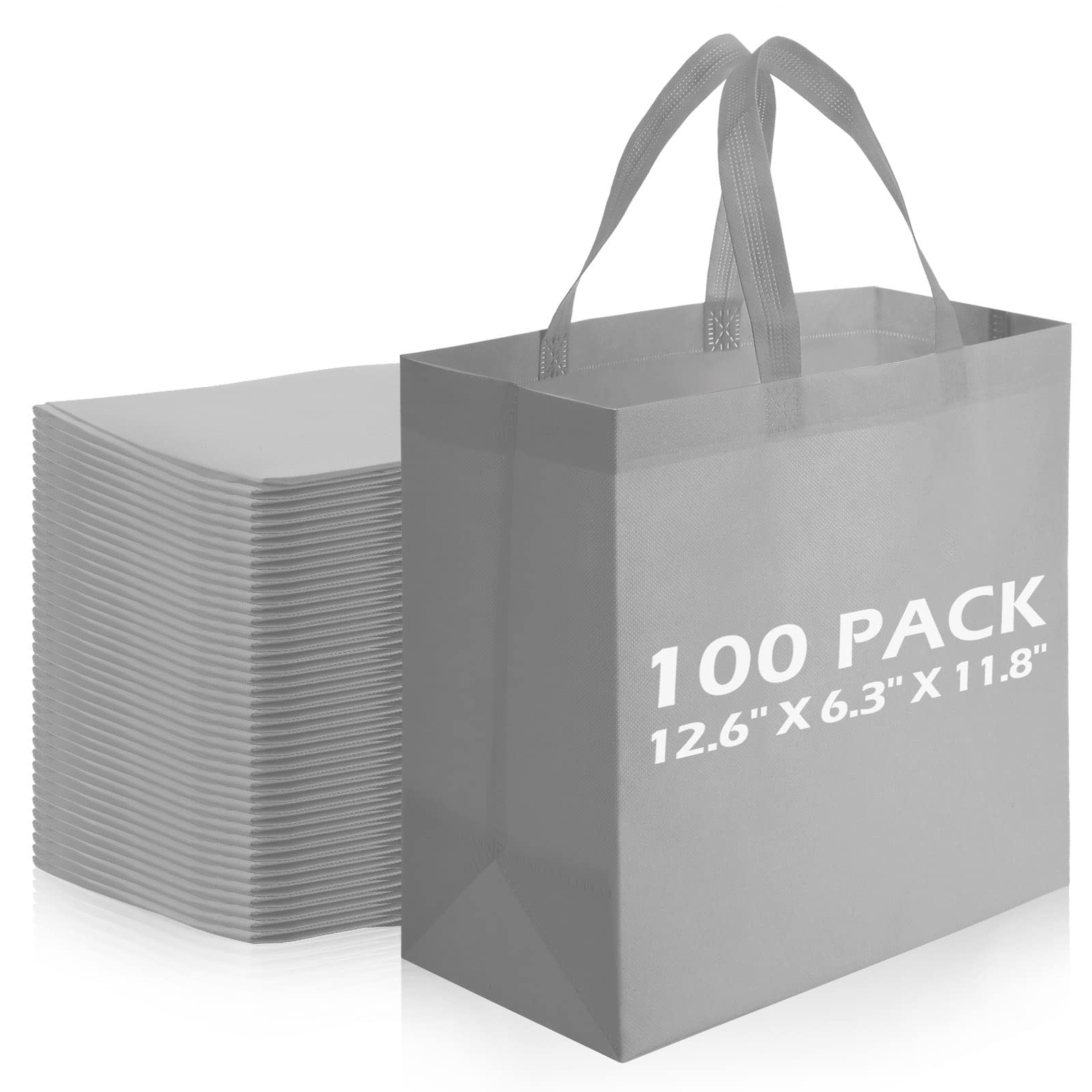 Reginary 100 PCS Reusable Totes Bags – Non Woven Grocery Handle Bags for Shop…