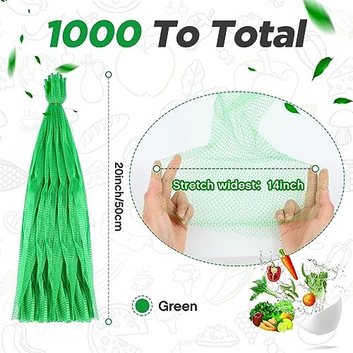 Pcs Mesh Bags for Vegetables Mesh Produce Bags Reusable 20 Inch 1000 Green