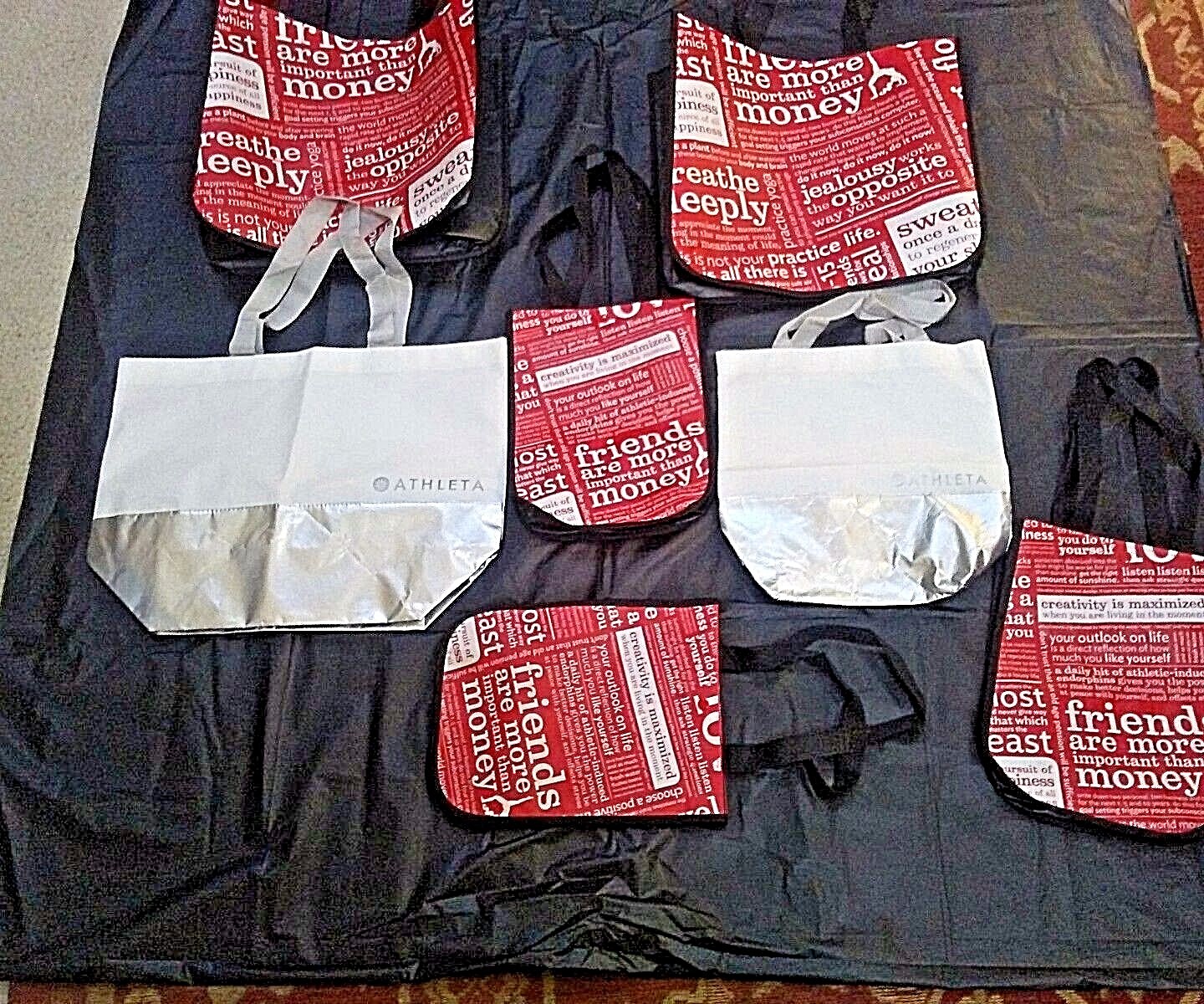 7 Lululemon/Athleta Varied Sizes Reusable Totes Lunch Yoga Gym Shopping