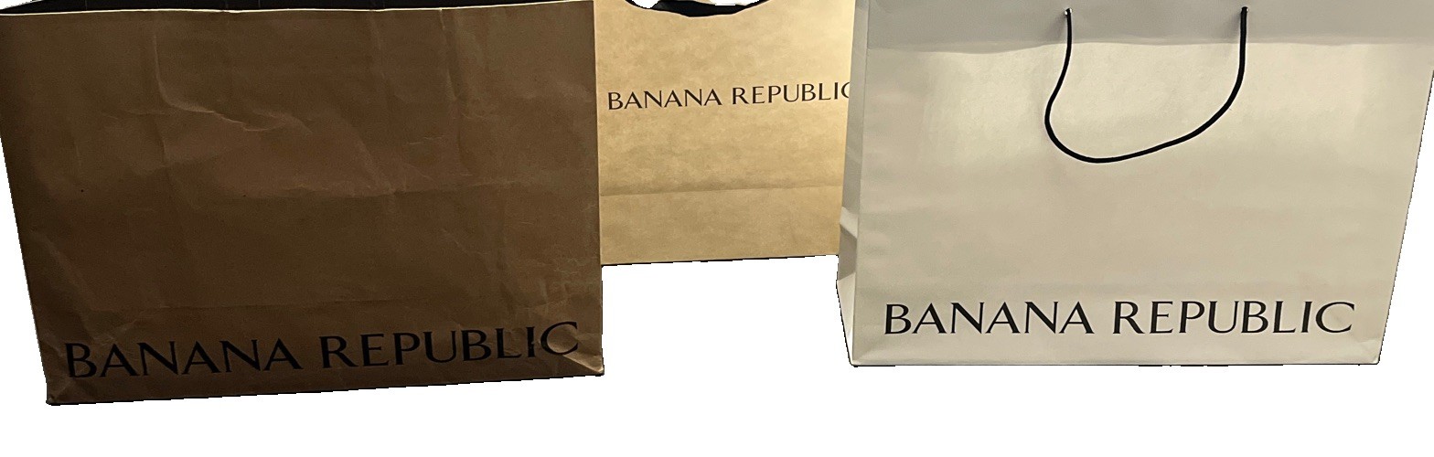 Banana Republic Large Kraft Paper Shopping Bag 13x10x5 Reusable Tote Gift Bags 3