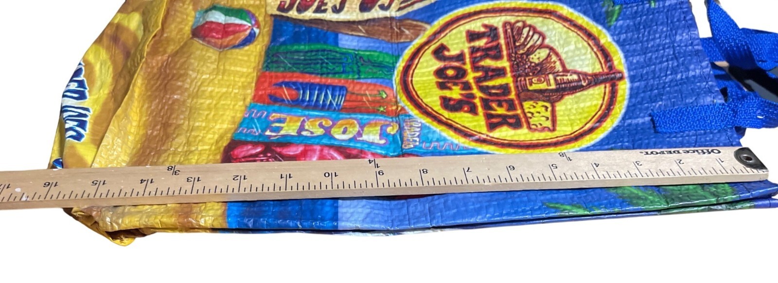 Trader Joes Reusable Bag Vibrant Island Design Surfboard Beach Double Handle